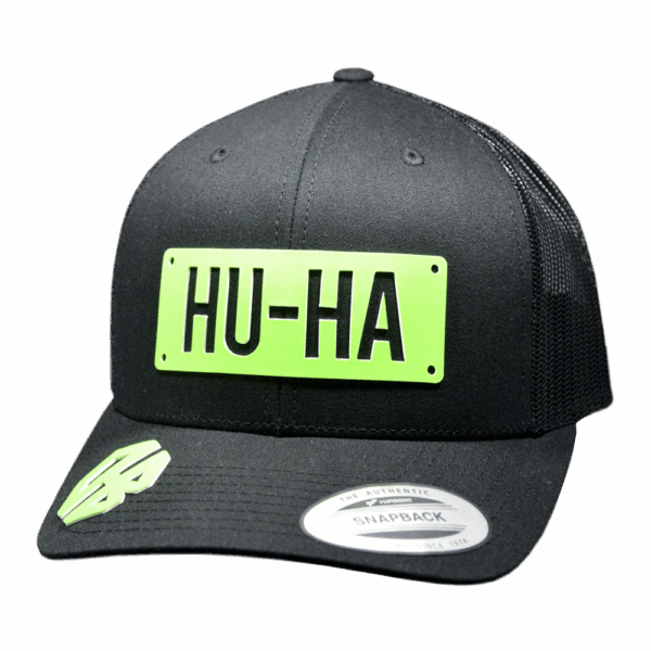 Gorra Negra HU-HA Verde Neón - Imagen 2